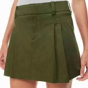 Aritzia Sunday Best Olive Green Rider Pleated Mini Skirt 8